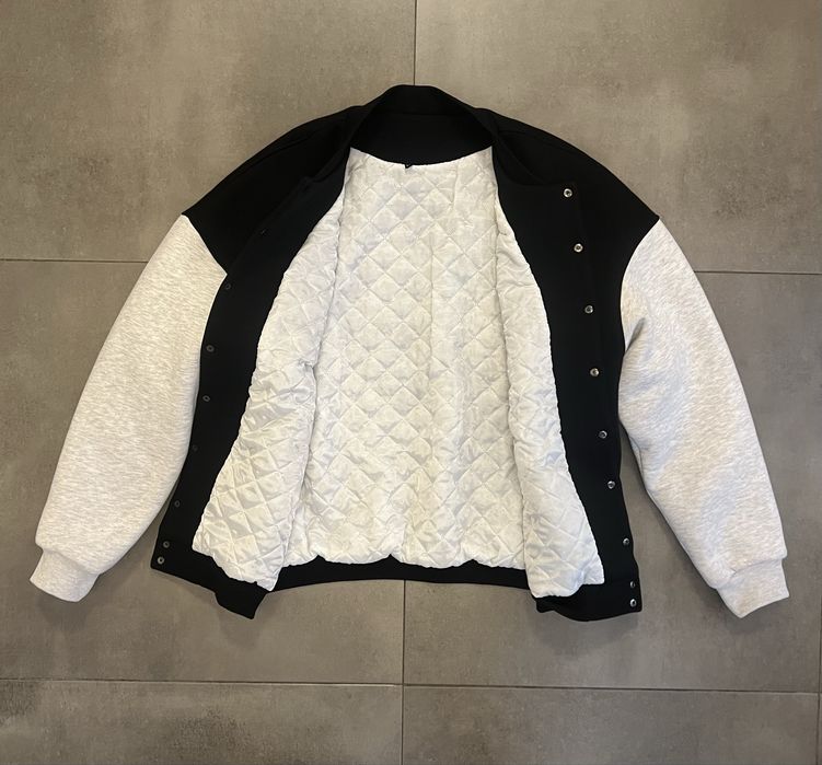Bomber męski XL oversize ocieplany czarno-szary