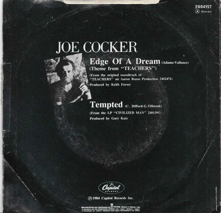 Joe Cocker - - - - - Edge of a Dream - - - - - Single
