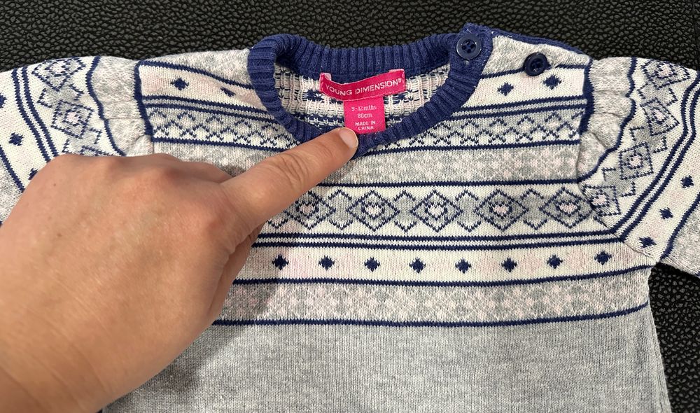 Camisola / Vestido Cinza / Azul 9-12M
