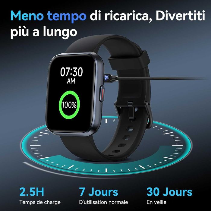 Fitpolo ID208P Smartwatch połączenia SMS tętno budzik stoper IP68 SpO2