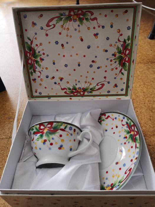 Teacup and Saucer - Christmas Motif