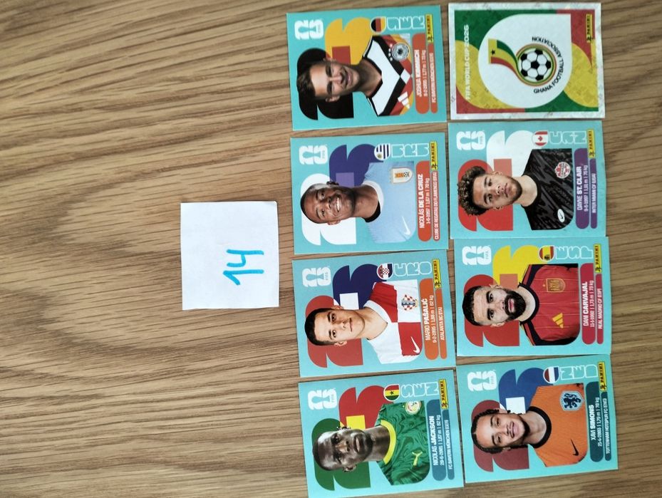 Cromos do mundial pacote de 8