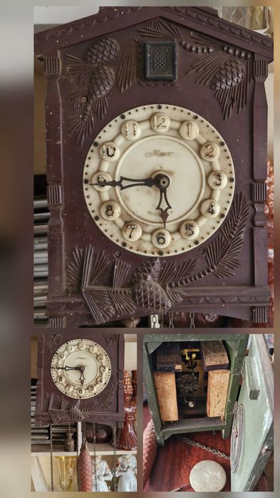 брошка  .миниатюра. часи кукушка