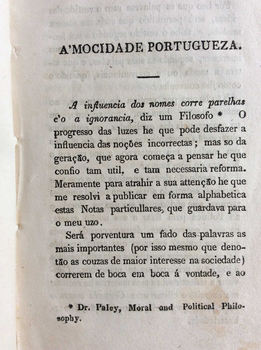 Edição Original (1828):; Diccionario d'Algibeira Filosófico, Político