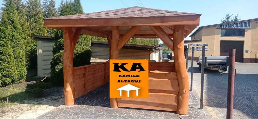 Altana ogrodowa na grubym balu