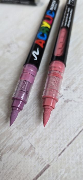 Акрилові маркери браш GuangNa, акриловые маркеры металик, фломастеры