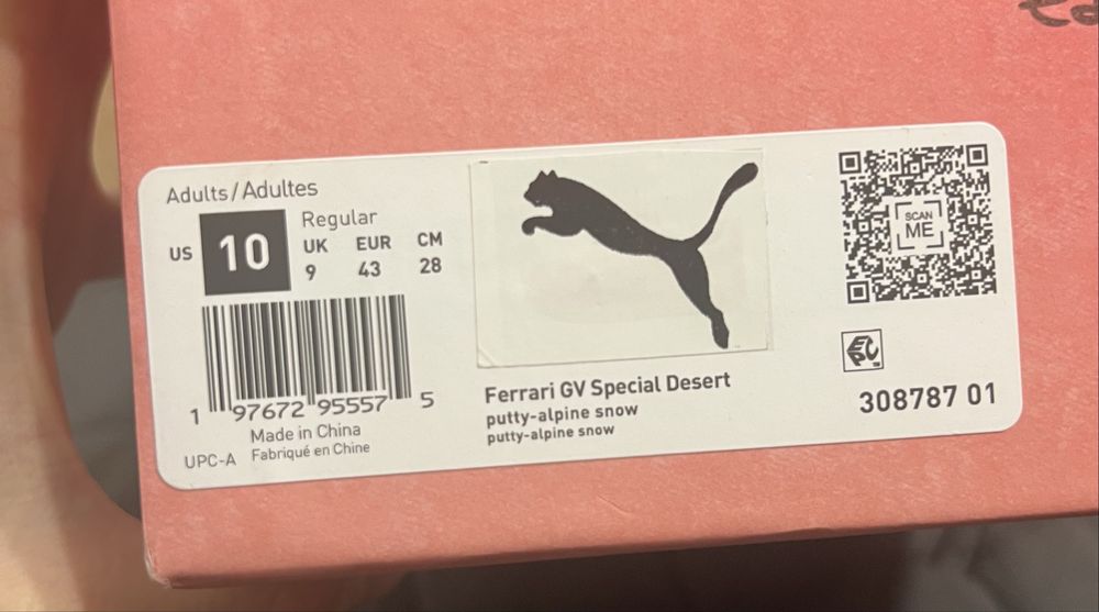 Кеди PUMA Scuderia Ferrari GV Special Desert | US 10 UK 9 EUR 43 СМ 28