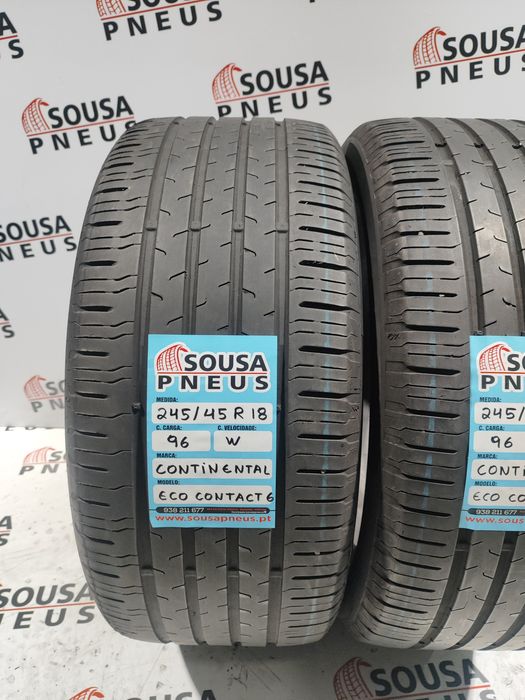 2 pneus semi novos 245-45R18 Continental - Oferta dos portes