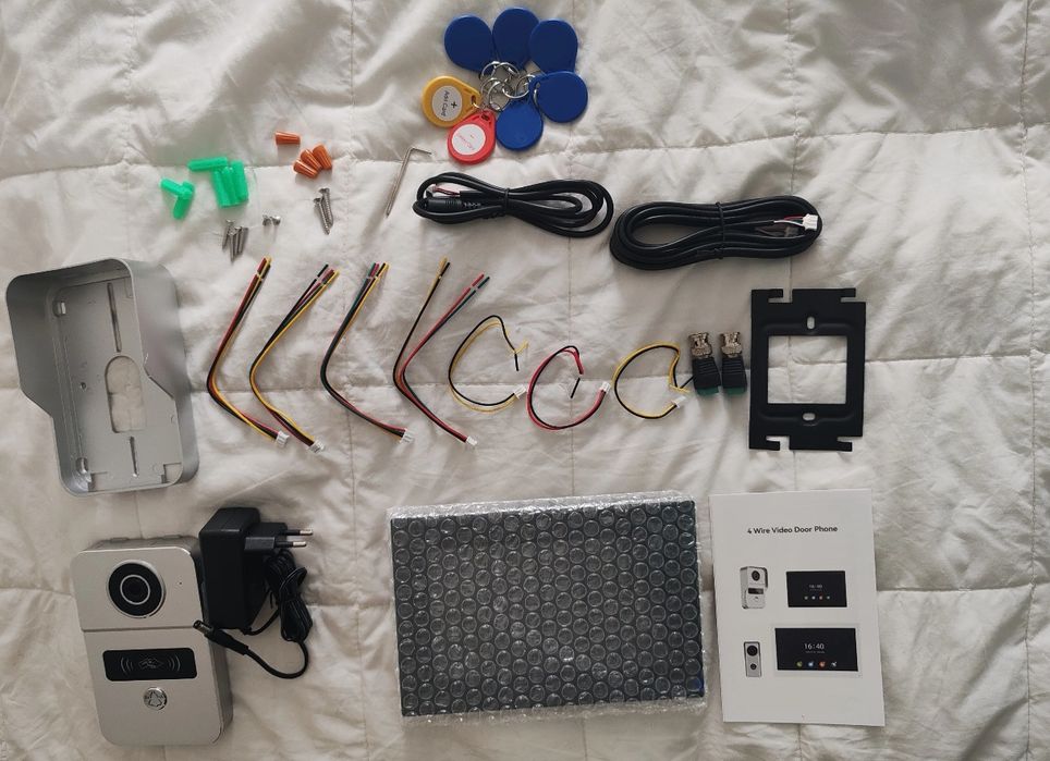 Videoporteiro com WiFi, abertura remota (opção de instalação)