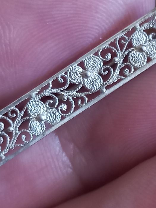 Stara srebrna broszka- filigran