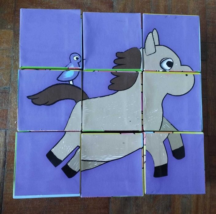 Puzzle de cubos com animais64585898743683122