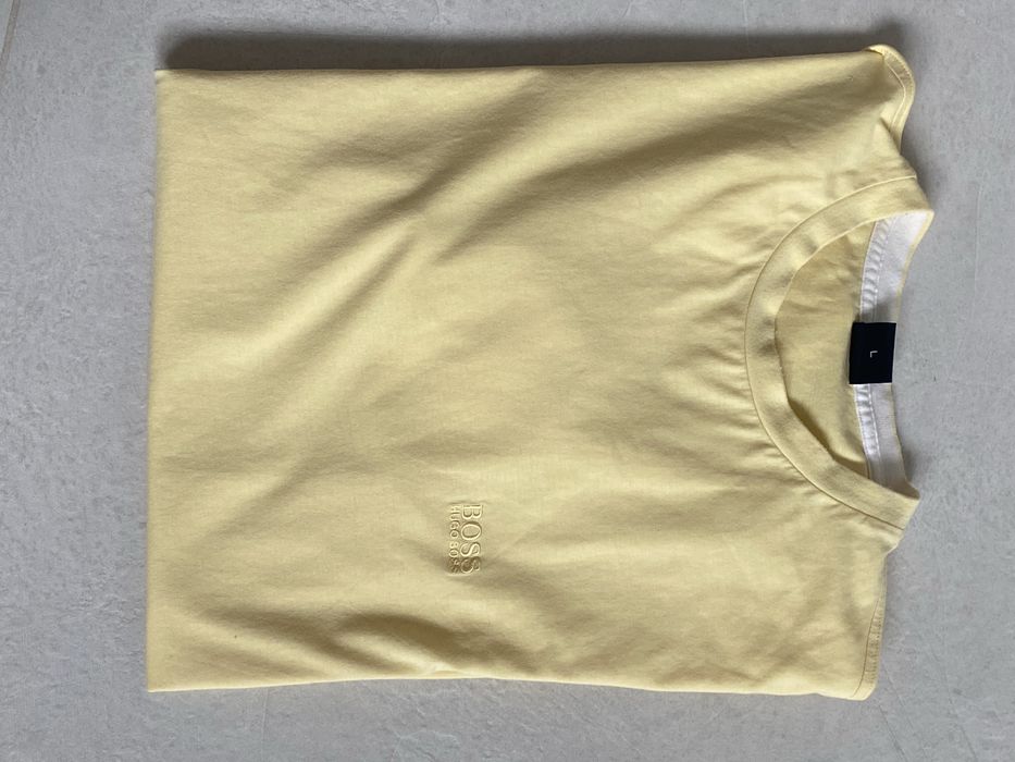 Hugo Boss L kanarkowy t shirt męski
