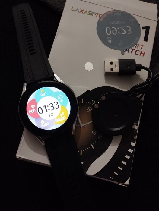 Nowy smartwatch laxasfit GT1 - czarny lub srebrny