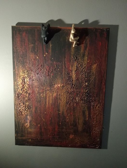 Unikatowy obraz abstrakcyjny "Cisza Lawy"