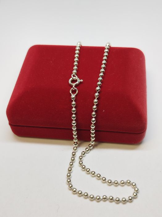 Srebrny łańcuszek z kuleczek srebro 900 długość 58cm
