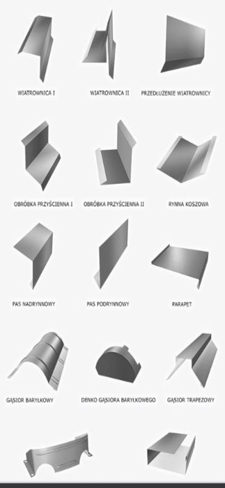 Gięcie blachy obróbek blacharskich