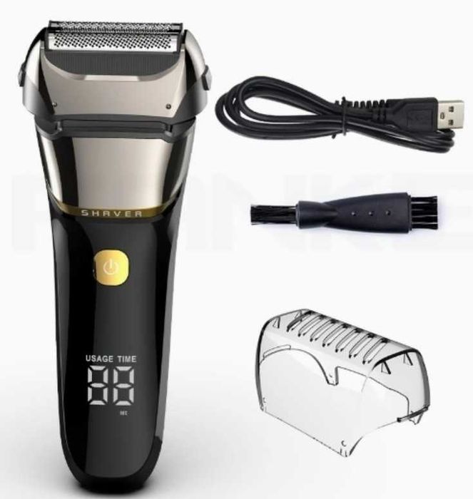 Amurhey elektryczna golarka męska z 3 ostrzami i trymer w etui