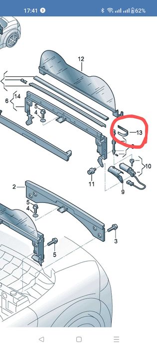 Correia do corta vento Audi TT 8N
