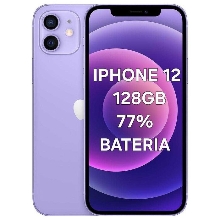 iphone 12 128Gb 77% Bateria.  Muito bom. Tudo de origem.