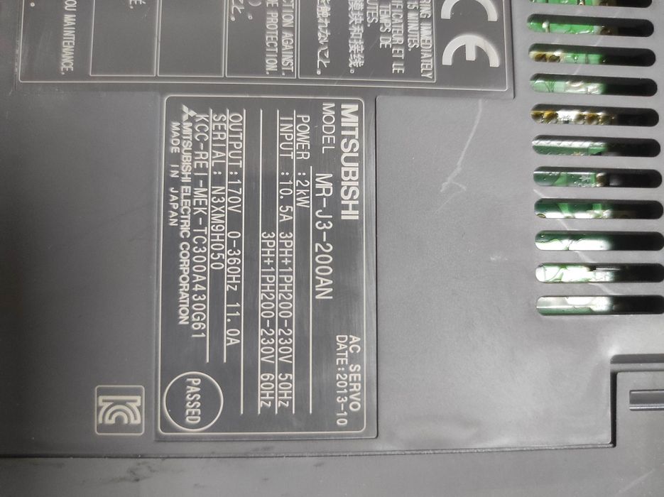 Sterownik CNC servowzmacniacz MITSUBISHI MR-J3-200AN