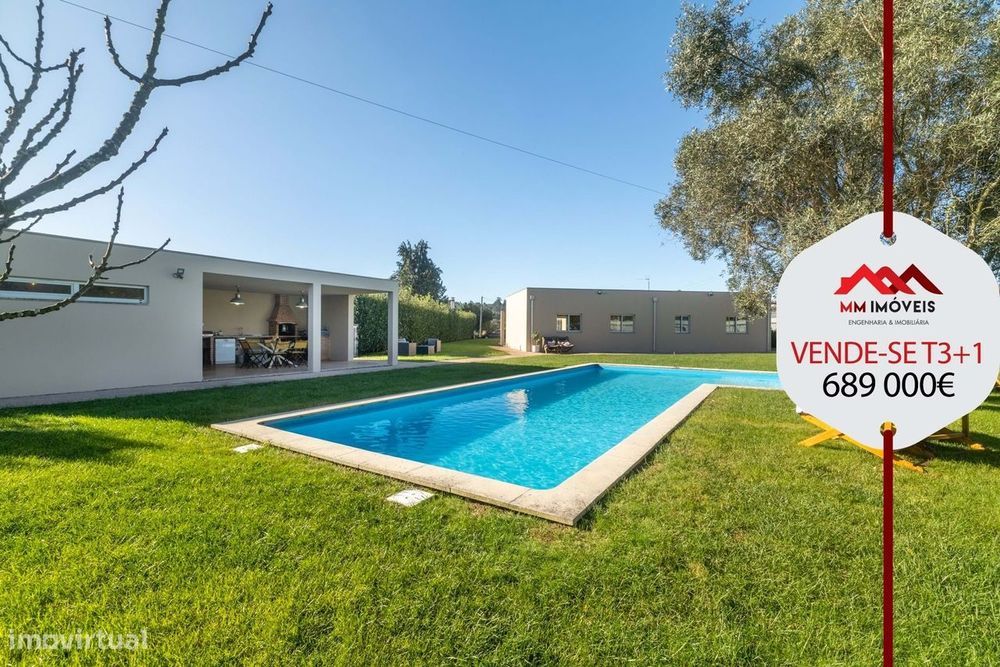 Moradia T3+1 | Famalicão | Térrea | Piscina | Jardins | LUXO | Como No