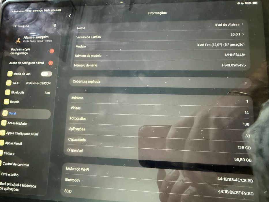 Ipad pro 5 geracao 12’9 M1