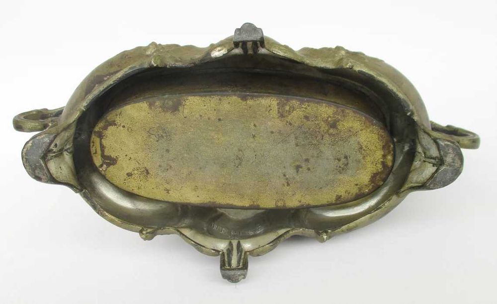Antigo centro de mesa floreira Arte Nova Francesa em estanho