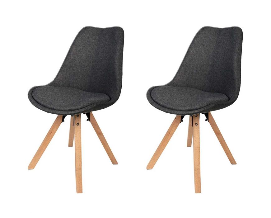 krzesło tapicerowane mocne 110kg drewno buk antracyt Scandi kpl. 2szt