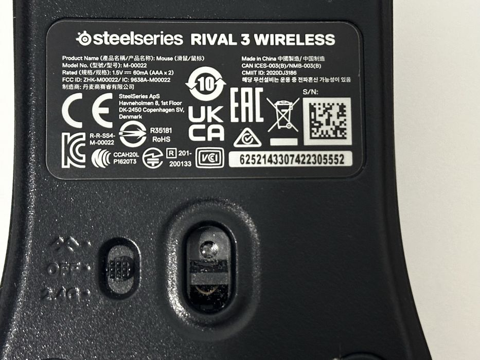 Rato Gaming SteelSeries Rival 3 Wireless (Bluetooth + 2.4GHz)