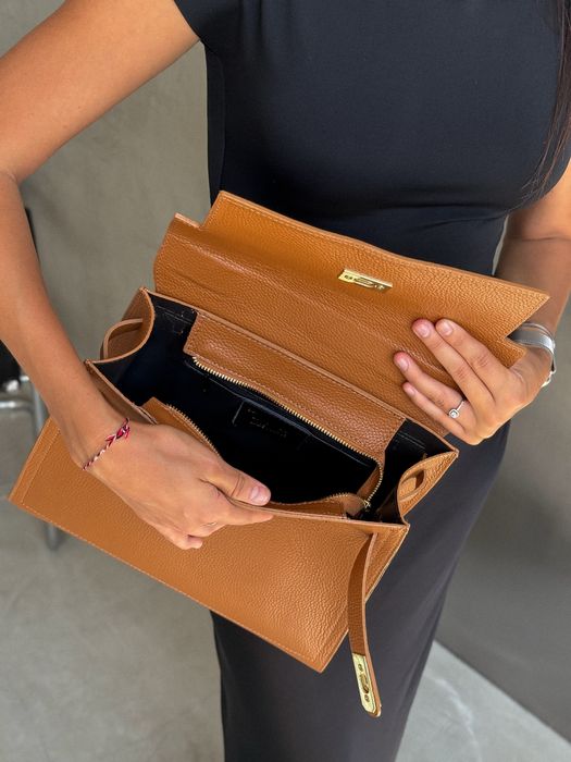 Італійська шкіра сумка руда