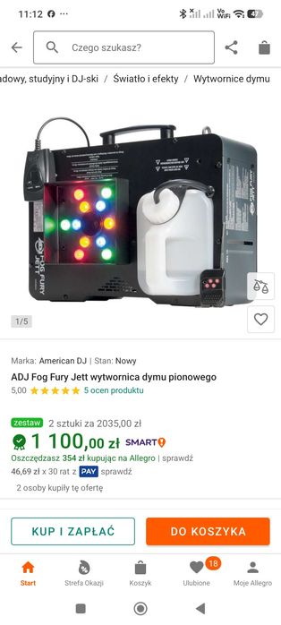 Dymownica firmy Adj fog fury jett