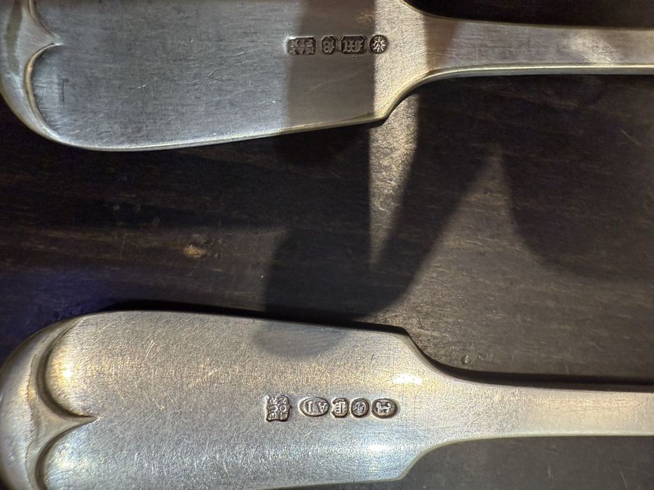 Старовинний набір столового срібла, 8 предметів, Англія, ХІХ ст.