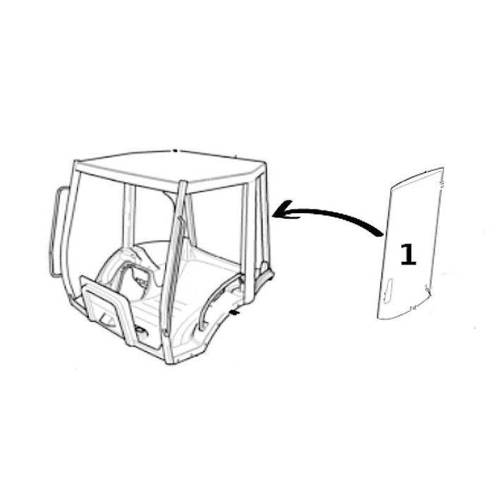 Szyba hartowana tylna koparko-ładowarka JCB 3CX kabina P21 827/80310