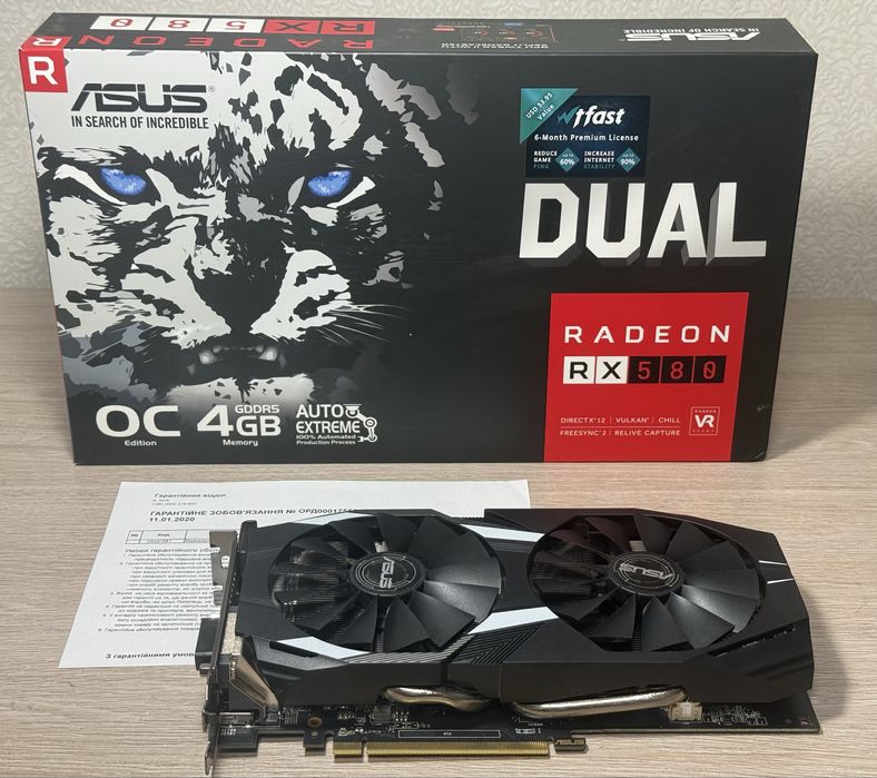 Відеокарта ASUS Radeon RX 580 4GB DUAL OC