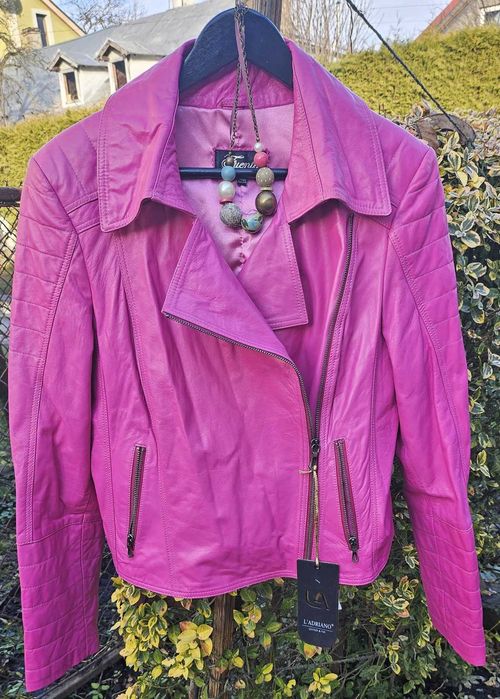 Шкіряна куртка-косуха жіноча