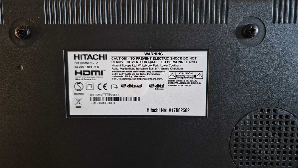 Telewizor Hitachi 50HB5W62 uszkodzony
