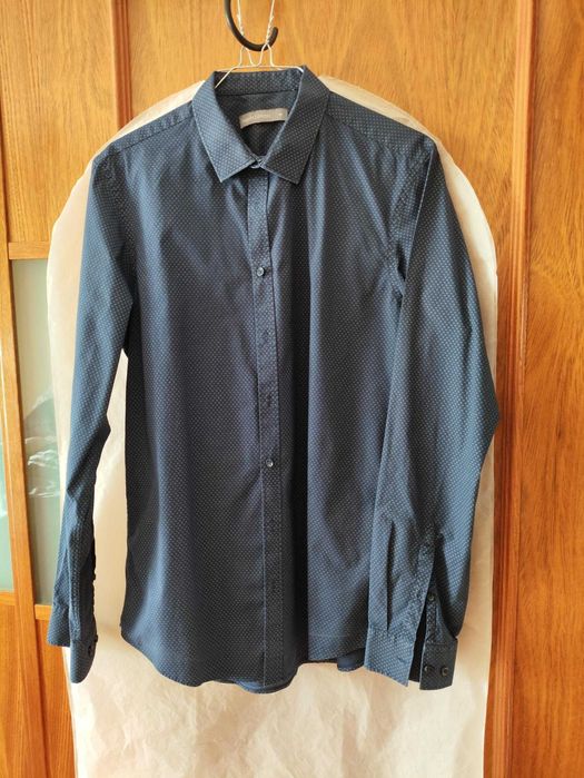 Camisa Social Angelo Litrico (C&A) M Azul e Branca