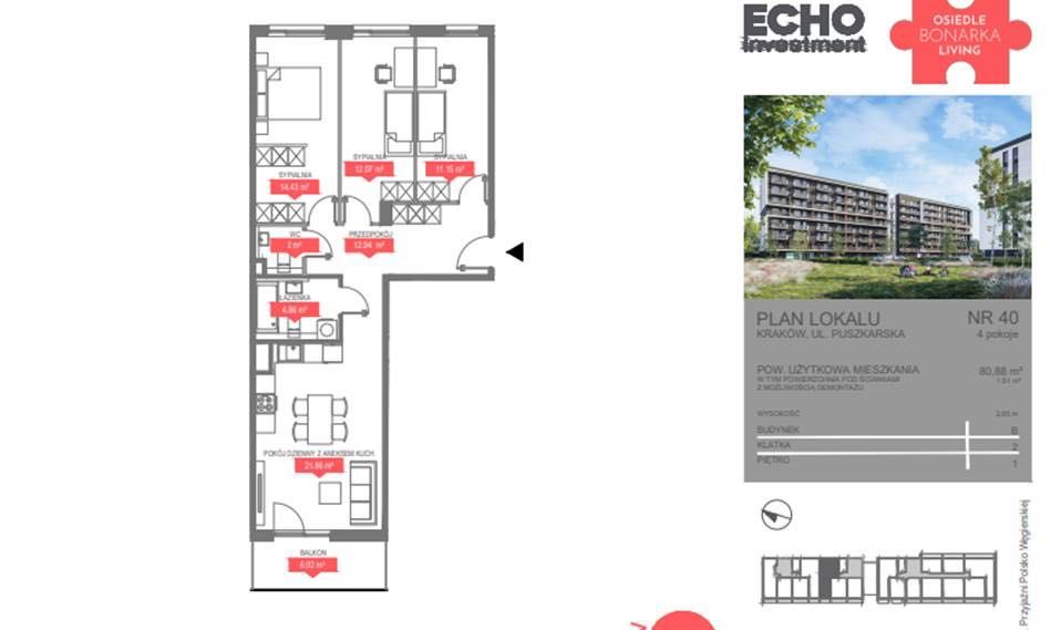Bonarka Living Mieszkanie 80,92 m²
