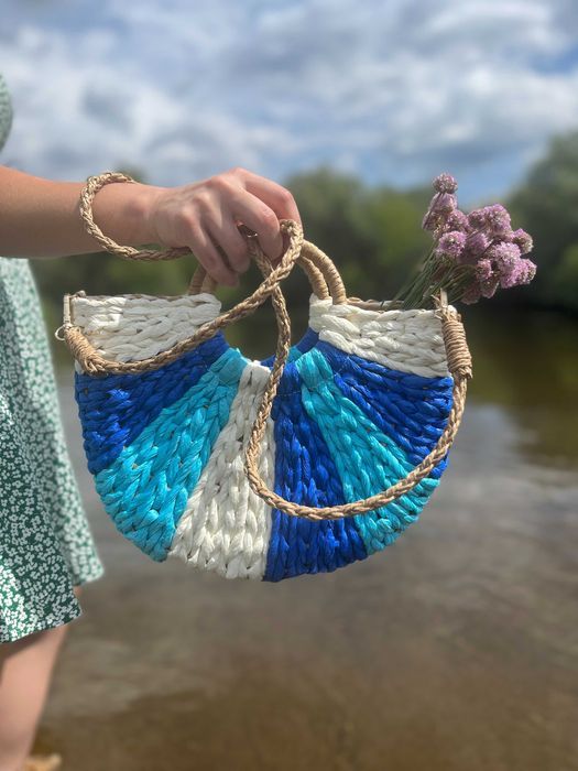 Letni koszyk pleciony - letnia torebka