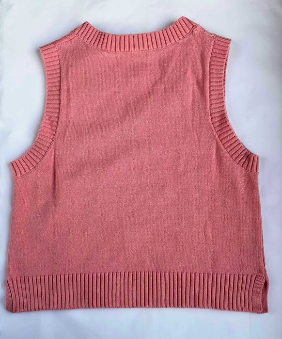 Sweter kamizelka swetrowa Monki 100% bawełna cotton różowy
