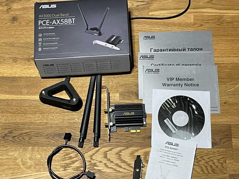 zestaw ASUS PCE-AX58BT ; B550-F Rog Strix: Ryzen 5700X