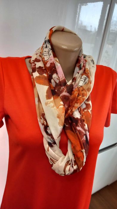 Philipp Plein круговой прозрачный палантин шарф 175х60 см с черепами