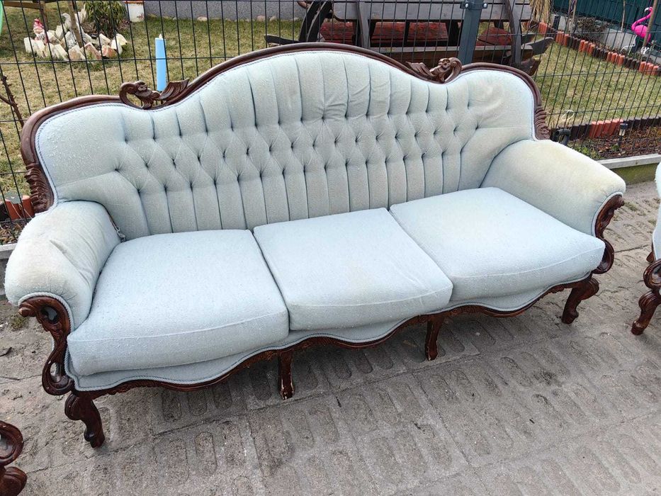 Zestaw wypoczynkowy sofa 3os+ 4x fotel +2x krzesło BAROK ANTYKI