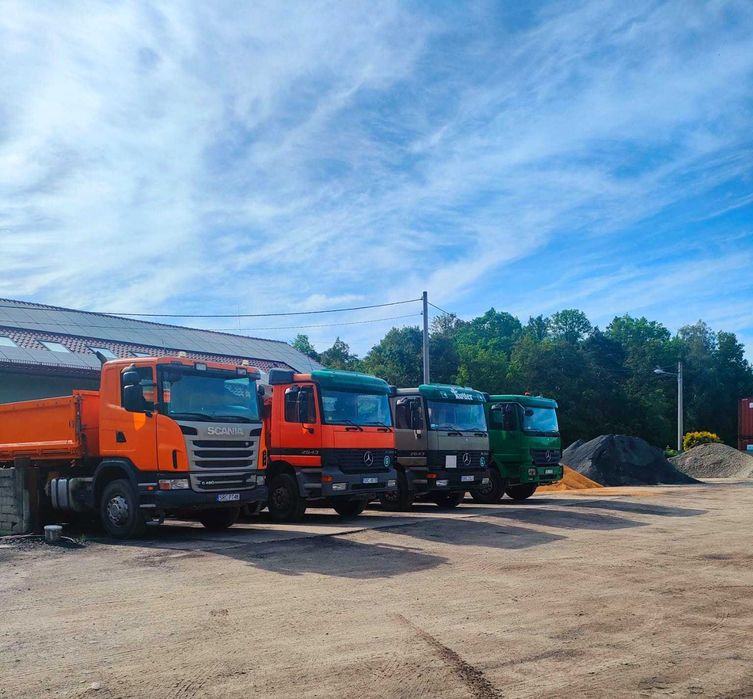 Transport wywrotkami wyburzenia sprzedaż kruszyw piasków  żwirów ziemi