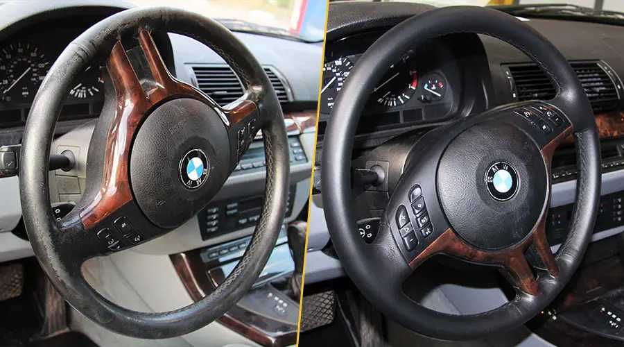 Набор для покраски кожаного руля, краска для руля черная, жидкая кожа