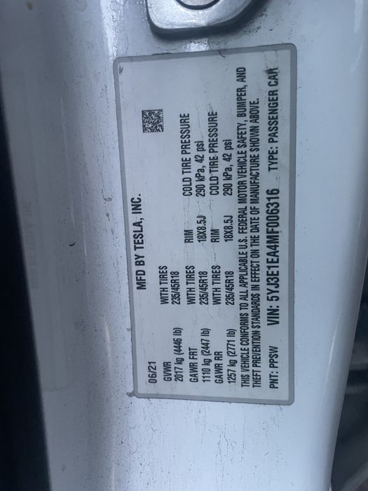 Tesla Model 3 White