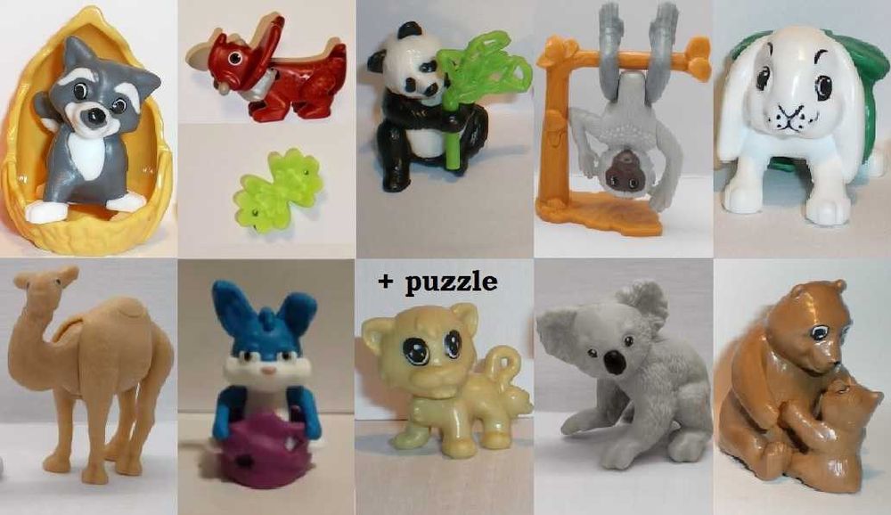*_* Zestaw Zwierzątek kinder dla dziewczynki, chłopca 10 sztuk, nowe B