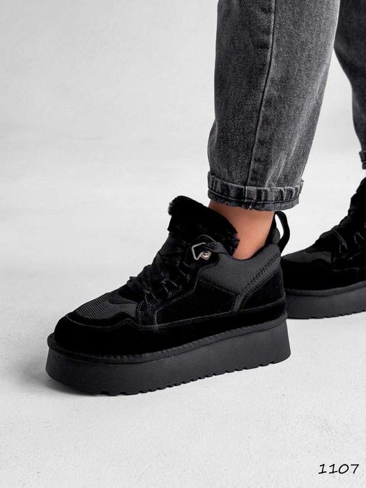 Жіночі угги чорні замшеві (36-40) UGG Lowmel Black Уггі Уги Угі