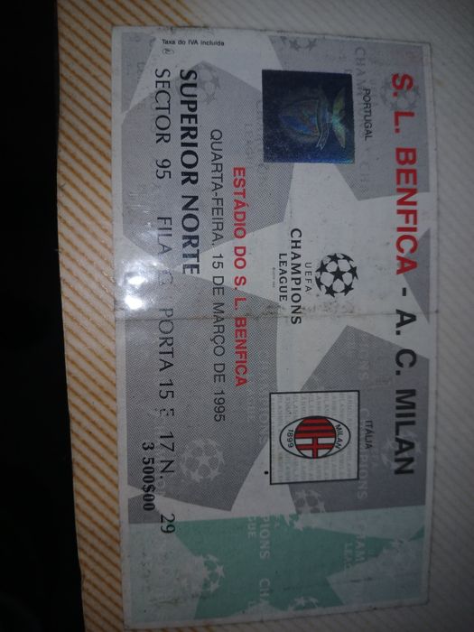 Bilhetes de futebol antigos