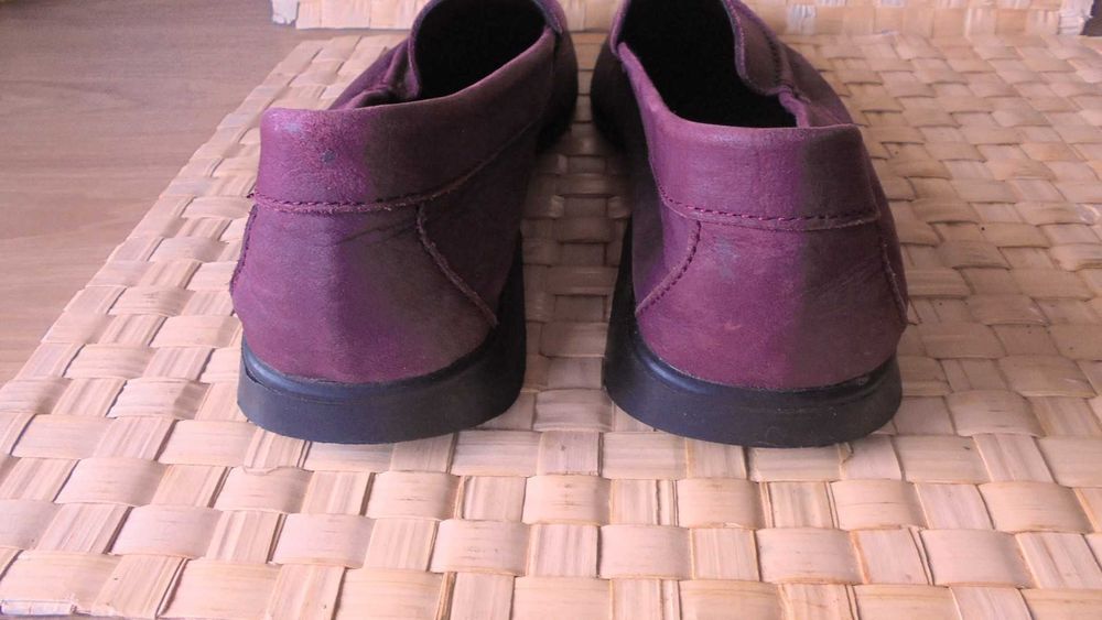 Mokasyny bordo skóra